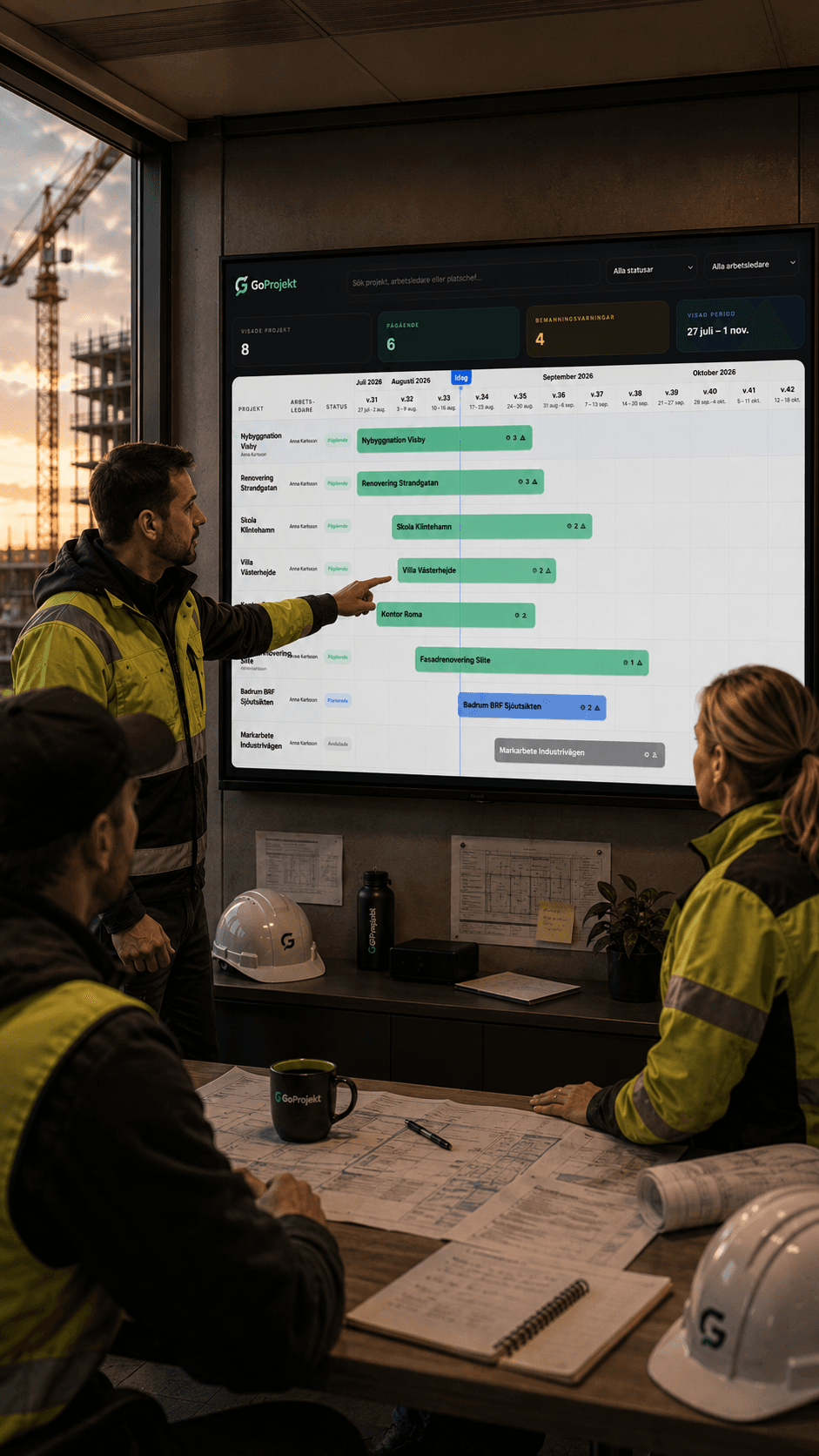 Gantt-planering i GoProjekt