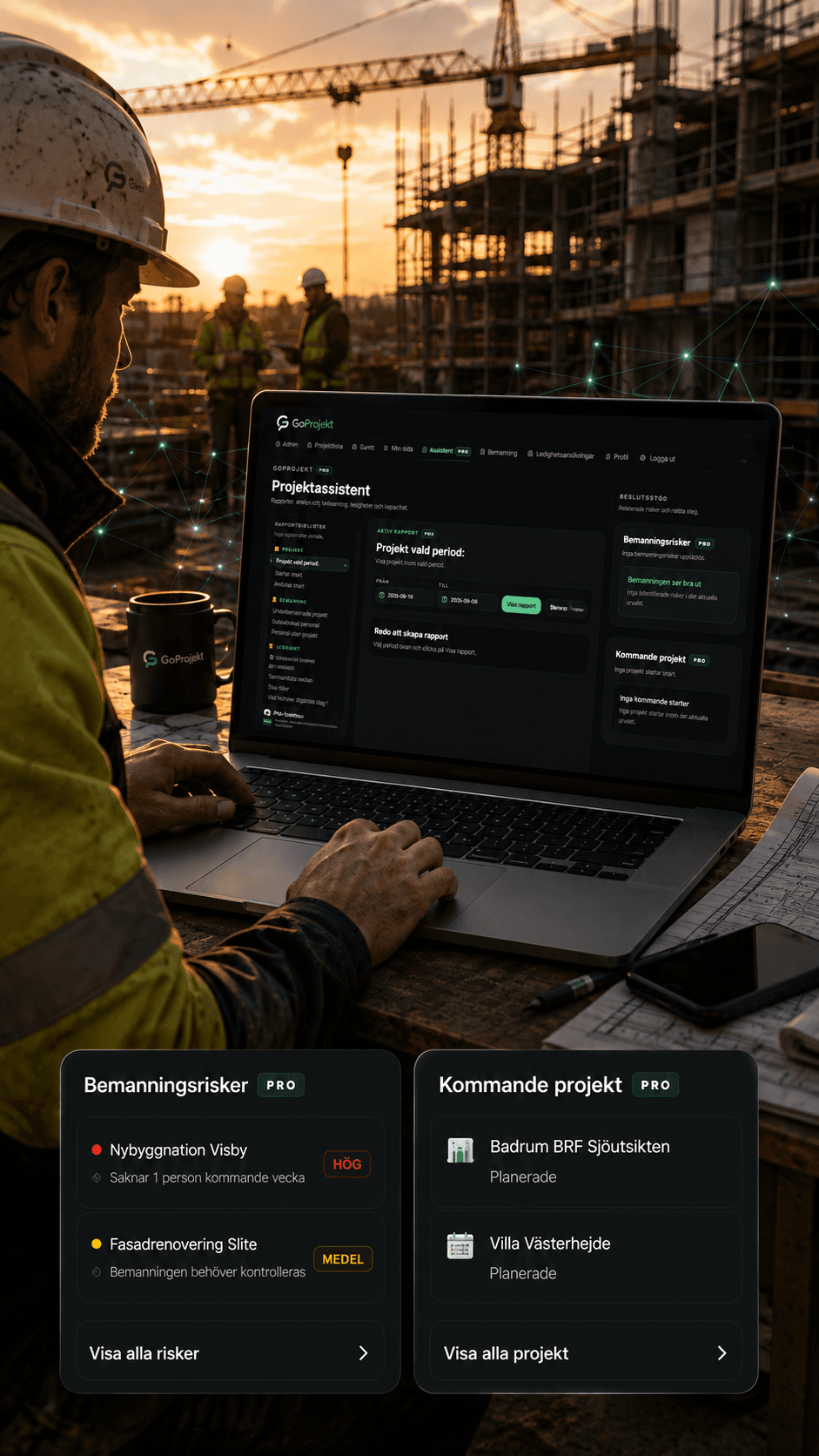 Projektassistent i GoProjekt på mobil